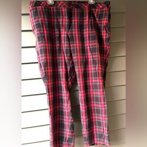 Festive JJill Cotton Blend Plaid Pants.